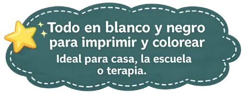 Todo en blanco y negro para imprimir y colorear